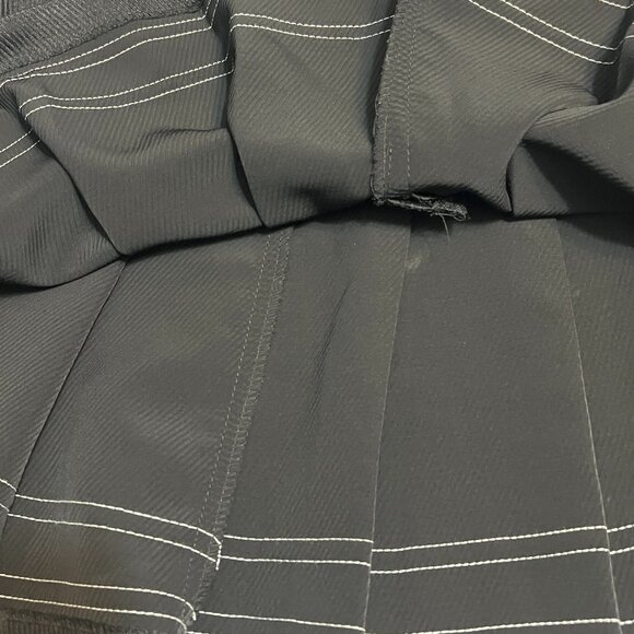 H&M Divided Pleated Mini Skirt Black Tennis Cheer Skirt Ribbon Trim Size 8 - Picture 9 of 9